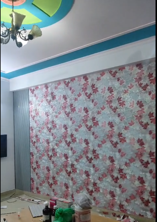 Wallpaper and Fluted Panel Wall Design in Indirapuram