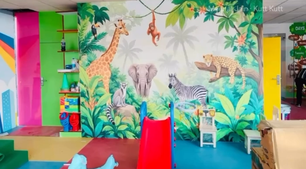 Kids customized Wallpaper Installation at SK 4 Indirapuram | Wallpaper ...