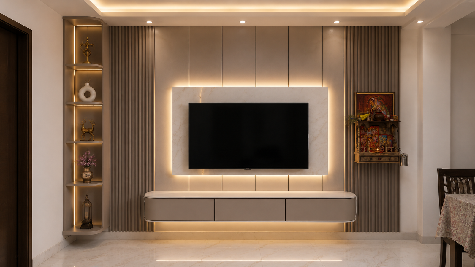 PVC wall panel installation by Swastik Decor