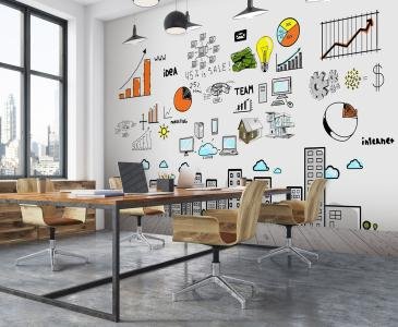 Office Wallpapers installed by Swastik Wall Decor & Interiors
