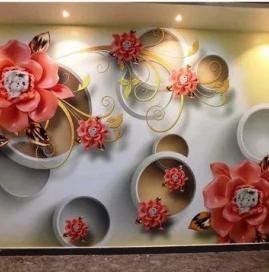 Floral Design Wallpapers installed by Swastik Wall Decor & Interiors