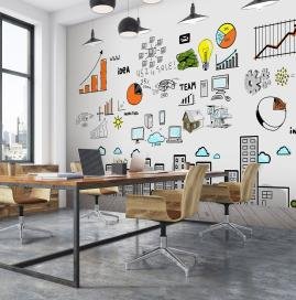 Office Wallpapers installed by Swastik Wall Decor & Interiors