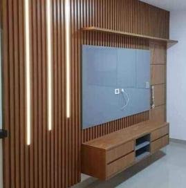 WPC Louvers Panel installed by Swastik Wall Decor & Interiors